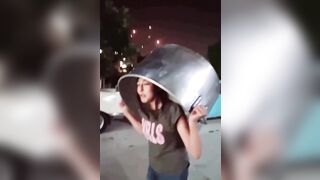 Brilliant! Israeli Girl has her Private Iron Dome..Why didn't anyone else think of this?