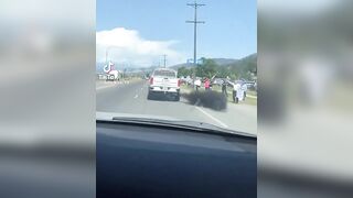 That's how you deal with protesters. “Peacefully”