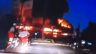 Iranian government TV receives Israeli airstrike live