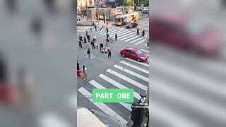 Female Anti-ICE rioter get rammed and run over by a car in LA after attacking vehicle