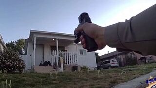 Cop thinks Man on Porch with a Gun is Dead, but he Fires back striking the Officer
