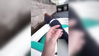 Kitten Drowning in Canal is Rescued by Woman and her Umbrella