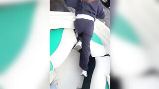 Kitten Drowning in Canal is Rescued by Woman and her Umbrella