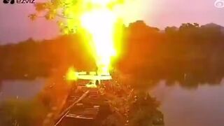 Man messing around on the River is Woken Up by Above