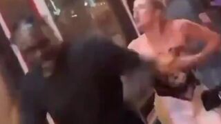 Poor Pretty Blonde tries reasoning with African Migrant