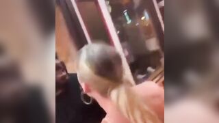 Poor Pretty Blonde tries reasoning with African Migrant