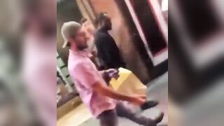 Poor Pretty Blonde tries reasoning with African Migrant