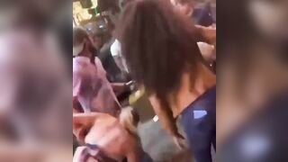 Poor Pretty Blonde tries reasoning with African Migrant