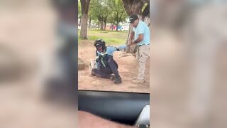 Citizen Beats the Crap out of Officer, Officer does not fight back?