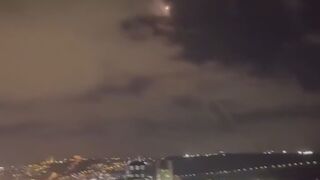 Footage recorded from Sea Ship shows Images of the Iranian attack on Israel.