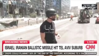 Israeli worker injured live on CNN on Que as Journalist Reports on the Damage
