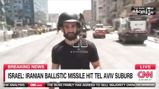 Israeli worker injured live on CNN on Que as Journalist Reports on the Damage