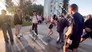 Girl Beats and Humiliates Perv that Kissed Her.