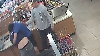 Tough Guy thug Stabs Guy for Looking at Him Wrong..Instant Justice (Blue Shirt)