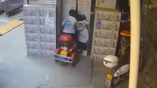 Rascal scooters, Asians, Elevators