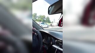 Big Rig Driver crosses Yellow Line into a Cement Truck