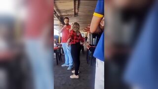 Woman who can't Stop talkin Sh*t gets her Butt Kicked