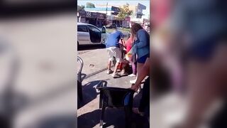 Woman who can't Stop talkin Sh*t gets her Butt Kicked