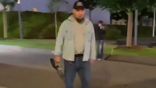 One Man takes on Entire Clan of Skateboarding Girls and Guys