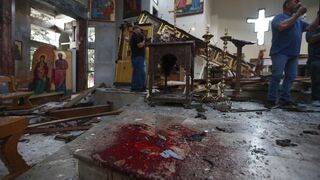 Suicide bombing at Damascus church kills 25, Syrian authorities say (Inside Footage)