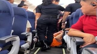 NEW: Overweight Man Wearing a Garfield Shirt Dragged off a Plane after Demanding Special Privileges Because of his Weight