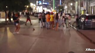 Austin Street fight, dude punches girl
