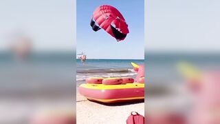 Tourist is Snapped Unconscious during Beach Ride gone Wrong (Slow Motion Added)