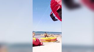 Tourist is Snapped Unconscious during Beach Ride gone Wrong (Slow Motion Added)