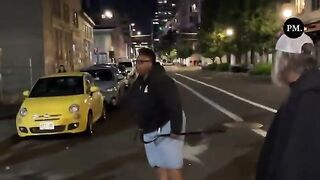 Based Portland Woman Steps to Antifa Thugs Ruining her Night Sleep...