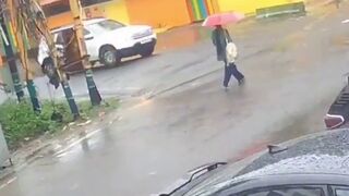 Girl with Umbrella is Deer in the Headlights Bad for Her