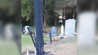 God will not be mocked. Someone tried to burn a cross with Jesus Christ in a cemetery in UK.