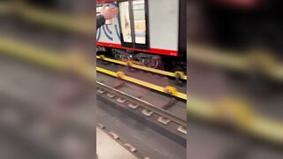 Man fell asleep on the Subway Train Tracks..