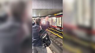 Man fell asleep on the Subway Train Tracks..