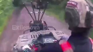 Most insane POV yet. Ukrainian drone tears in pieces a russian soldier driving a quad bike
