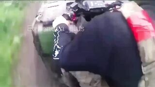 Most insane POV yet. Ukrainian drone tears in pieces a russian soldier driving a quad bike