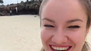 Now we have a Ukrainian woman on vacation in Africa. She seems very Happy