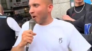 Ten British policemen with five cars want to arrest a Christian preacher because his prayers have caused anxiety to someone.