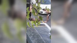 Man breaks Shovel over the Head of Opposing Football Fan