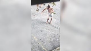 Man breaks Shovel over the Head of Opposing Football Fan