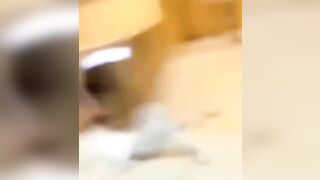 Tough Asian Girl loses her Top but Smacks Man with her Shoe like a Child