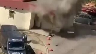 Watch: Man Filming Fire accidentally captures something more Shocking