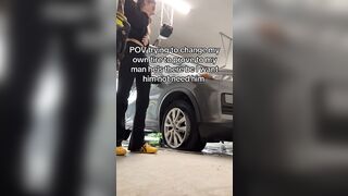 "Anything a Man Can Do"..... She Changes a Tire! Lol