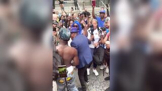 Disgusting Diddy fans Soak themselves in Oil outside Courtroom after Acquittal LOL