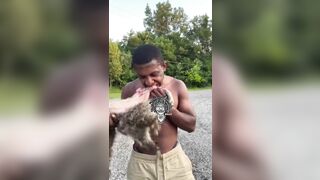 Illinois Thug Found Dead Raccoon Decides to Eat it Raw and Drink its Blood