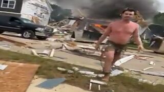 Home Inspector Survives House Explosion.... Walks Out Clothes Shredded Completely Unharmed.
