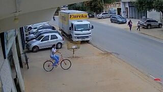 Hmm Girl on her Bicycle and her Cell Phone (Slow Motion Added)