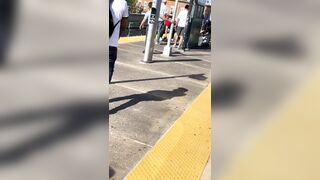 Big Black Man in All White tries to Kidnap Woman on NYC Subway in broad daylight..Finds Out
