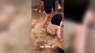 Woman hits man with bottle, see what happens next