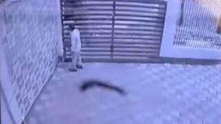 Security Guard suffocates under this Huge Iron Gate