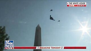 B-2 Bombers Involved in the Strike on Iran Perform a Flyover White House on Independence Day.